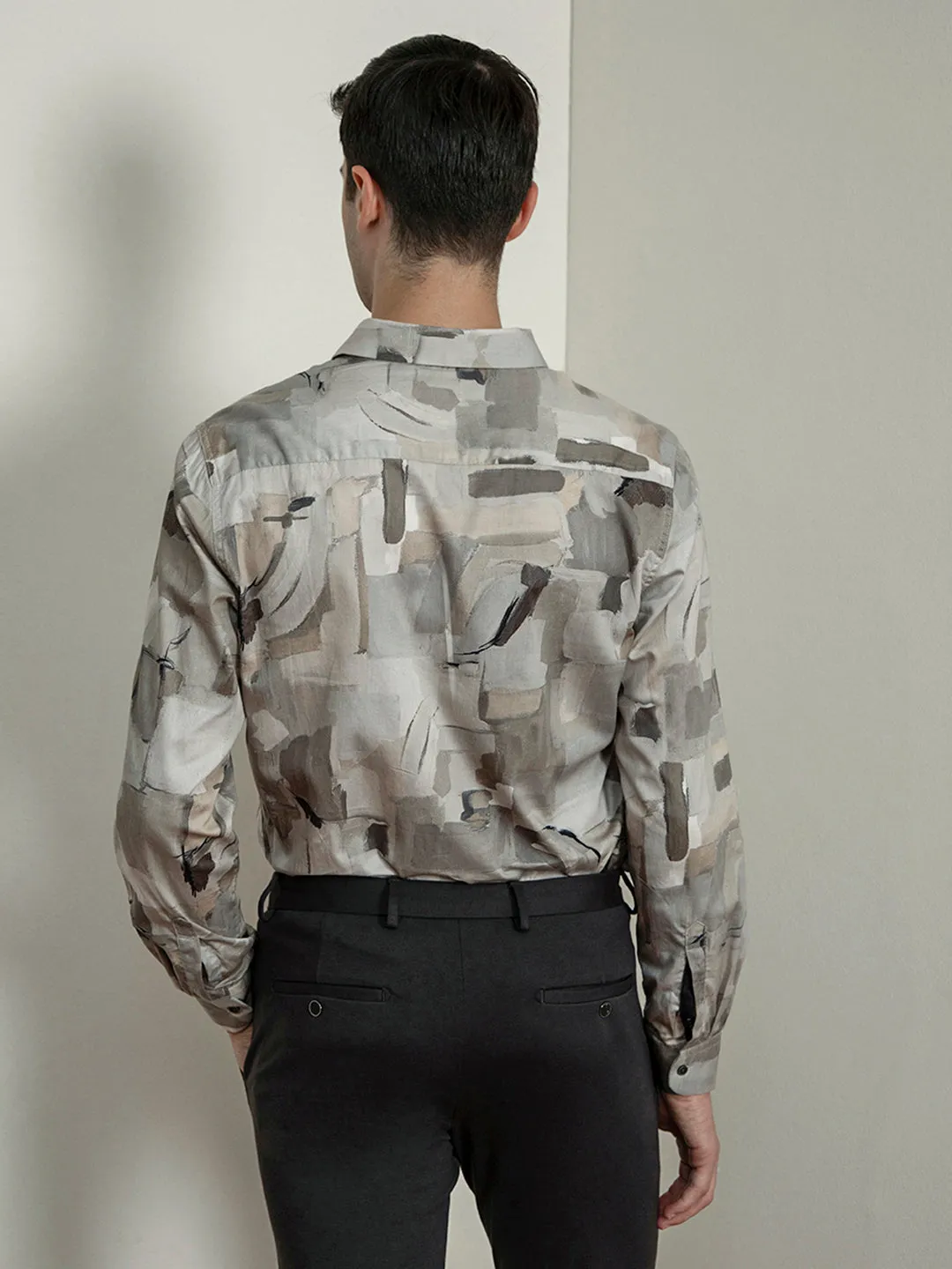 Beige Digital Printed Shirt