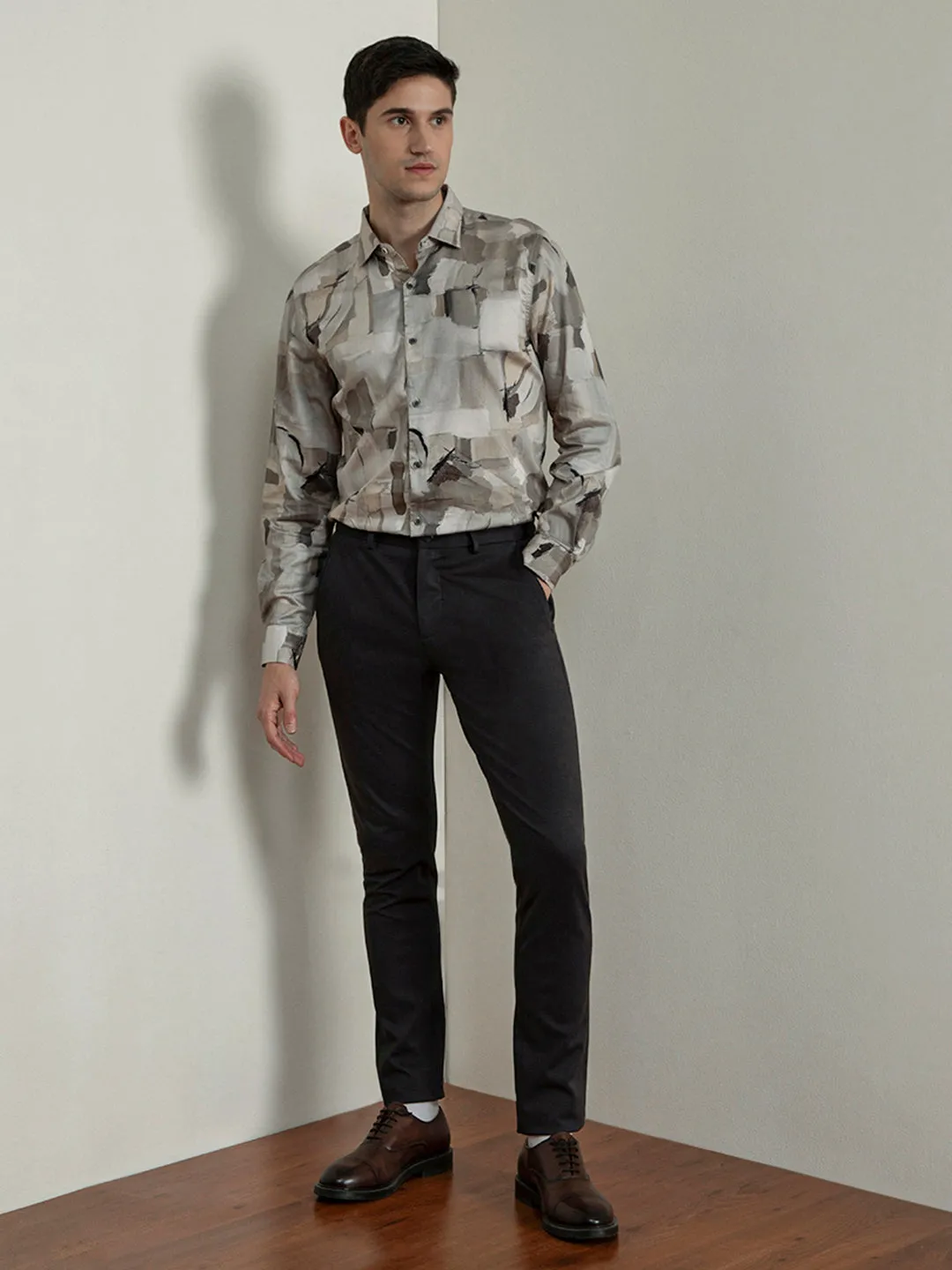 Beige Digital Printed Shirt