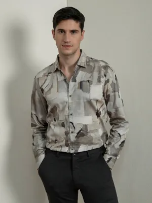 Beige Digital Printed Shirt