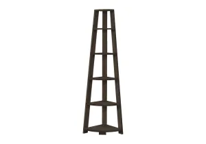 Bookshelf, Bookcase, Etagere, Corner, 5 Tier, For Office, Contemporary & Modern - Oak by Couch.com