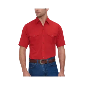 Ely & Walker Men's Short Sleeve Solid Western Snap Red Shirt