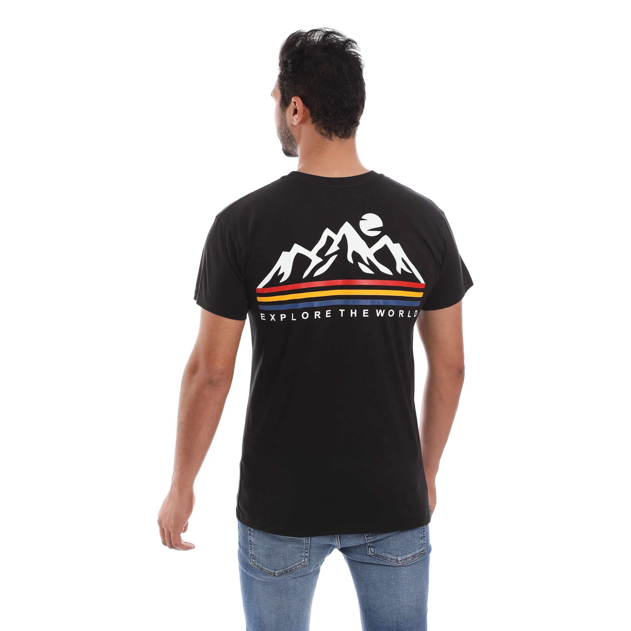 EXPLORE COTTON RICH BLACK SHORT SLEEVE CREW NECK