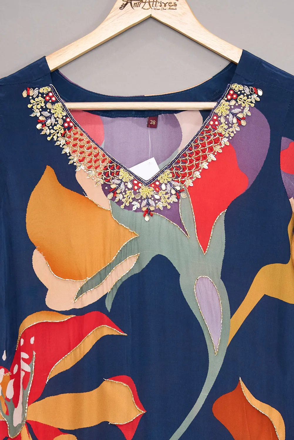 Kurta Pant and Dupatta set in Crape