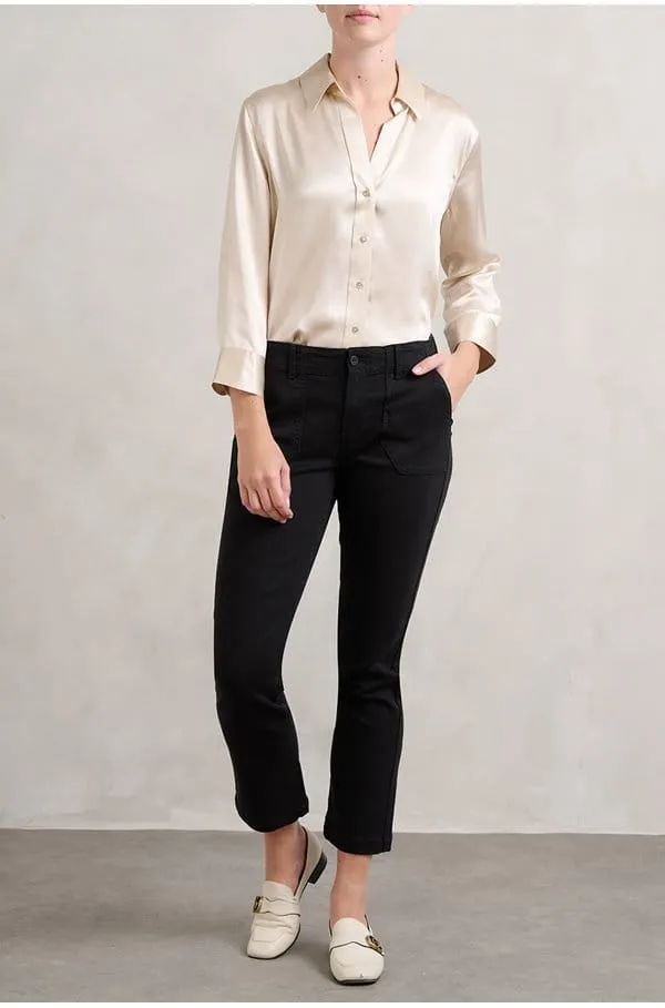 Paige Black mid-rise straight leg Mayslie Jeans UK W25