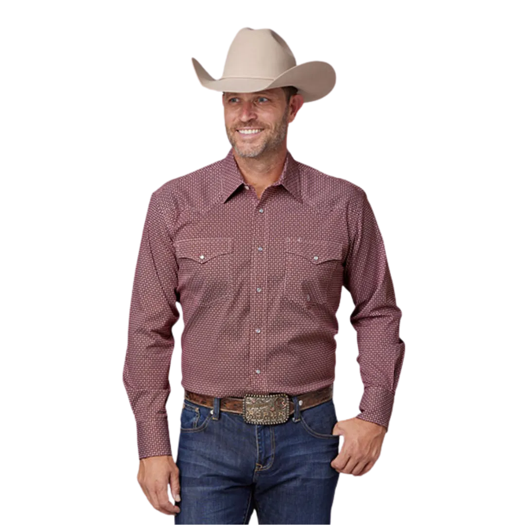 Roper Men's Stretch Neat Red Shirt