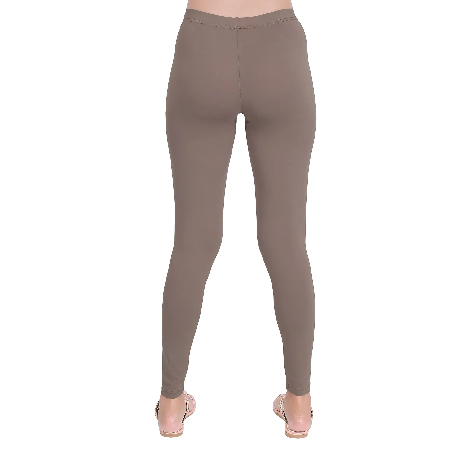 Women Mid Brown Breathable Long Length Legging